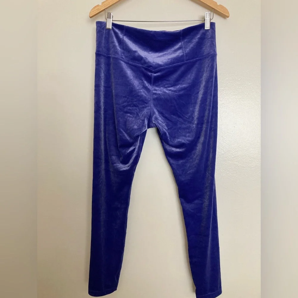 Athleta Elation Velvet Tight Leggings Periwinkle Purple Blue L Large